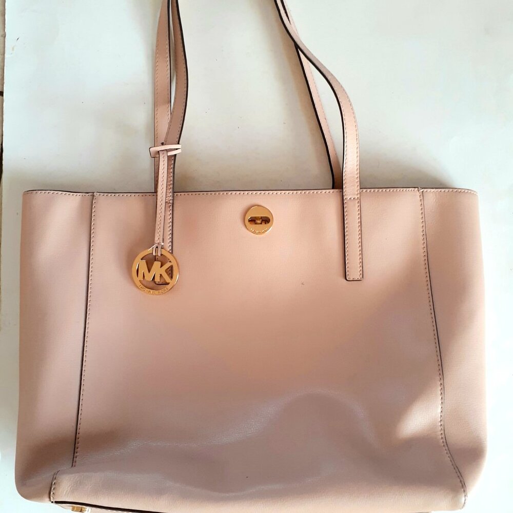 Michael Kors Rivington Large Saffiano Leather Tote Bag Dusty Pink